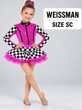 Weissman Girls SC Route 66 Dance Costume Pink Sequin Checkered Tutu